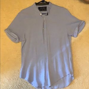 Zara button down blue shirt